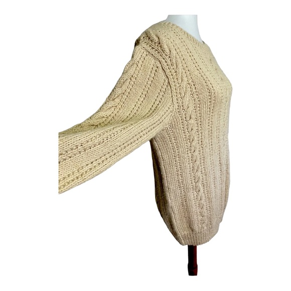 Vintage Hand Made Cable Knit Fisherman Sweater Crewneck Womens L/XL - Picture 6 of 10